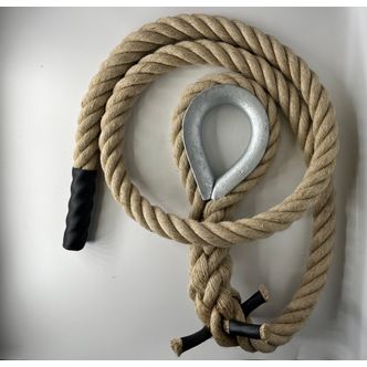 Gym &amp; Climbing Rope - Natural Hemp &amp; Premade - Hard Eye