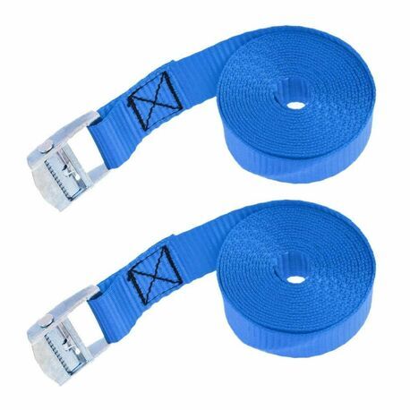 Two x 2.5 metre Cam Buckle Lashing/Tie Down Straps for Carriers Luggage Cargo