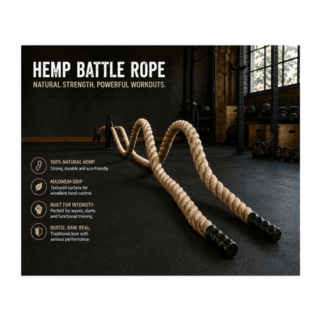 Battle Rope - Natural Hemp - Advanced User (Various Lengths Available)