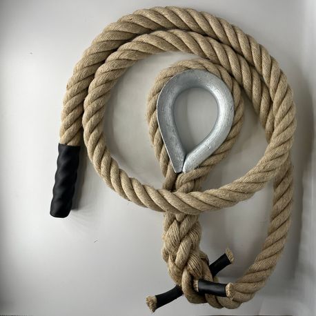 Gym &amp; Climbing Rope - Natural Hemp &amp; Premade - Hard Eye